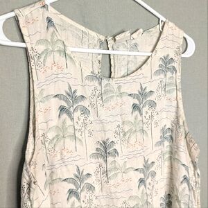 C.C Palm Print Tank Dress With Pockets